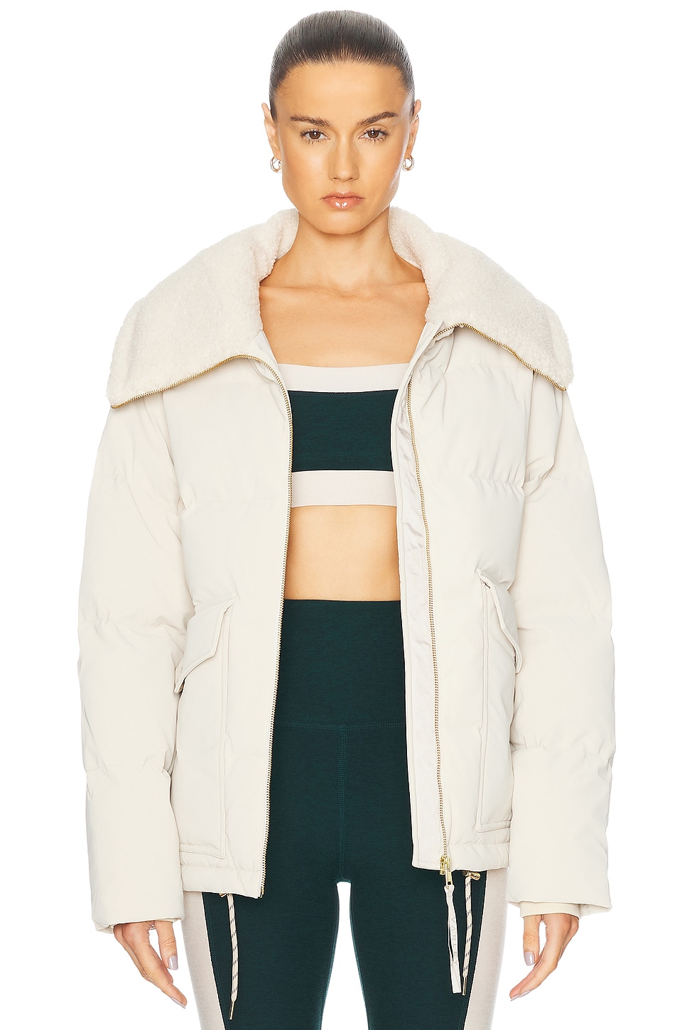 Roseville Short Puffer Jacket in Ivory