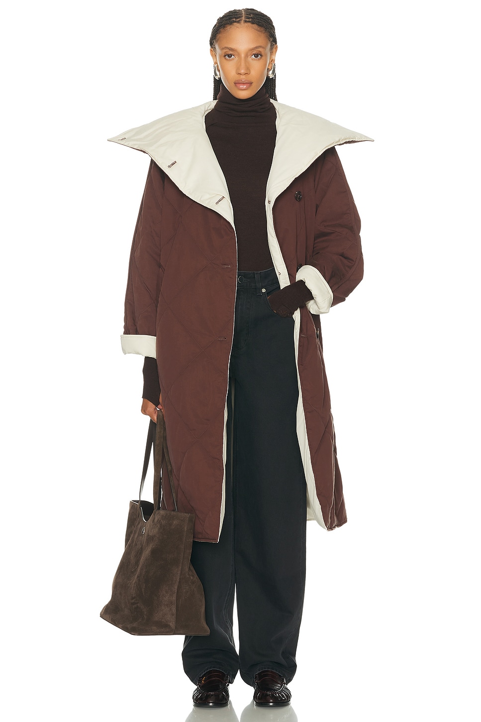 Varley Annalise Reversible Wrap Coat In Multi