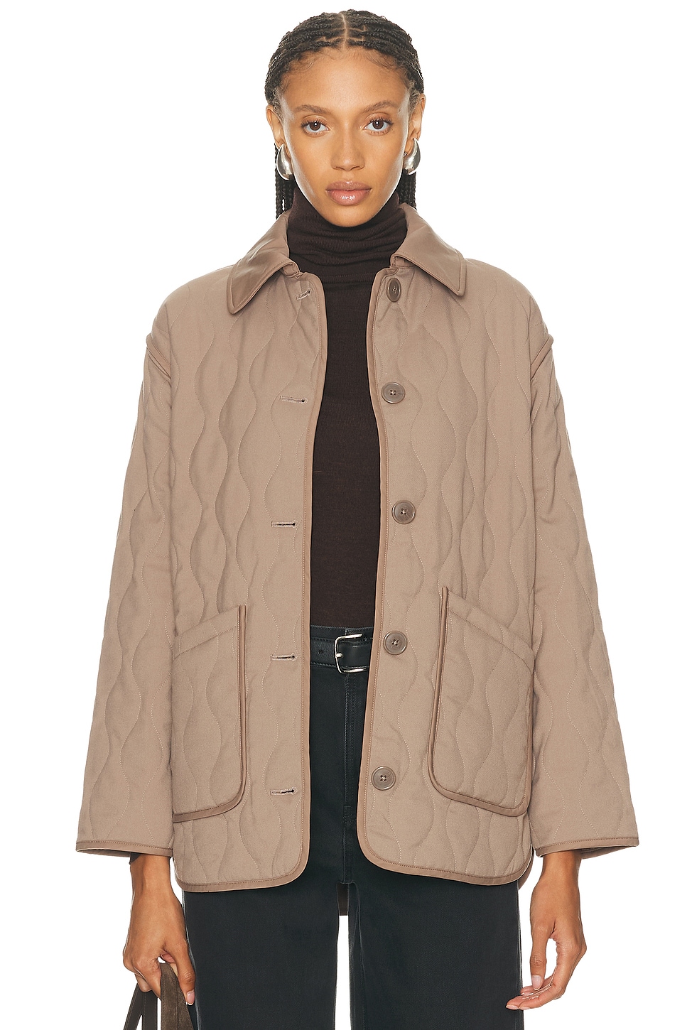 Image 1 of Varley Wilson Quilted Jacket in Ash Taupe