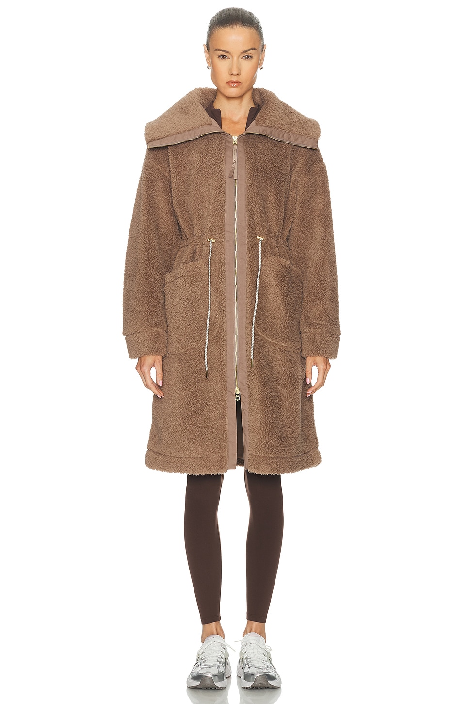Varley Logan Sherpa Coat In Brown