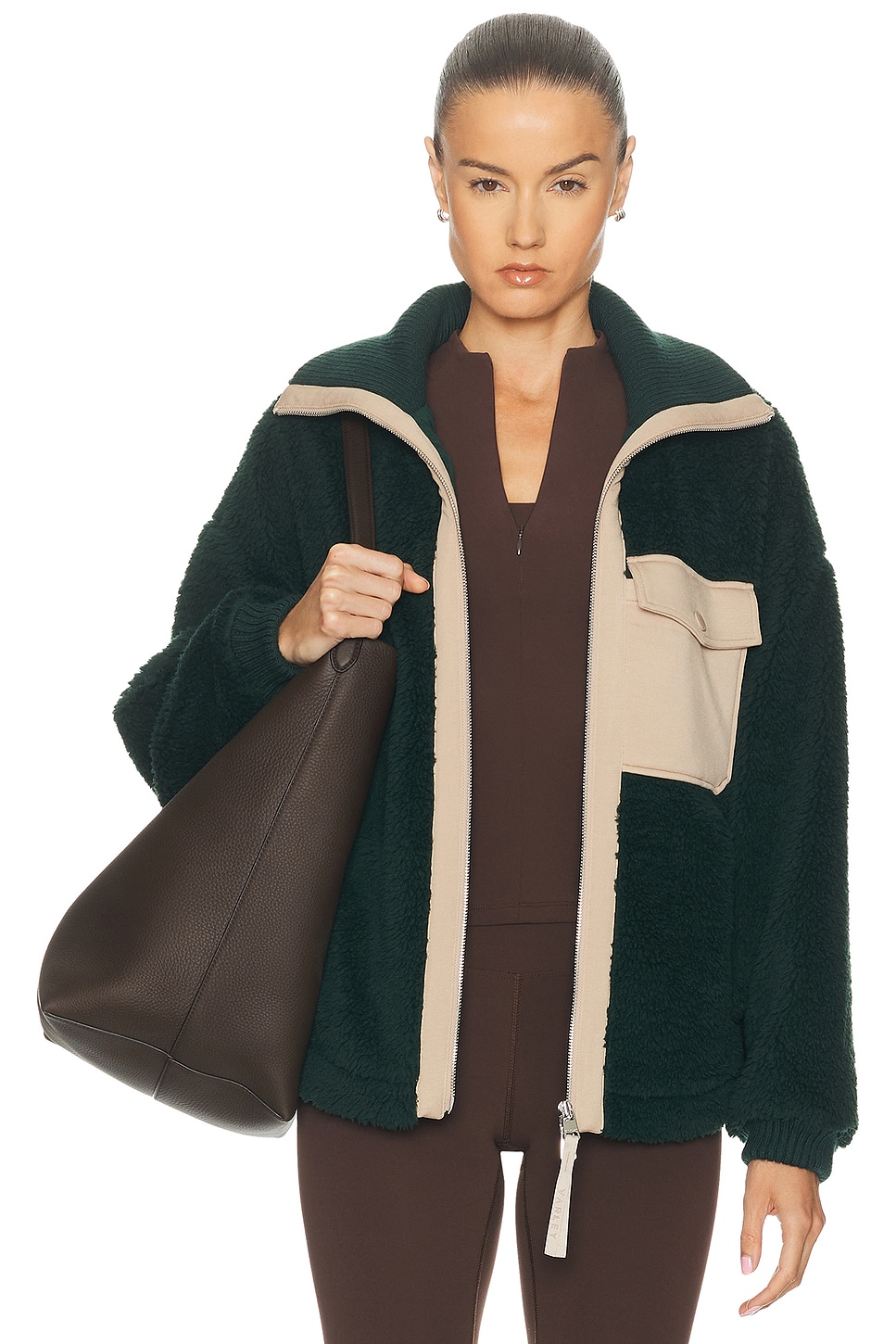 Image 1 of Varley Lowell Sherpa Jacket in Pine Grove