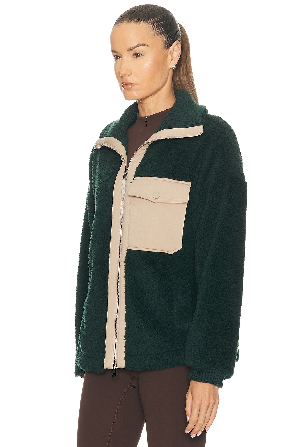 Varley Lowell Sherpa Jacket In Green