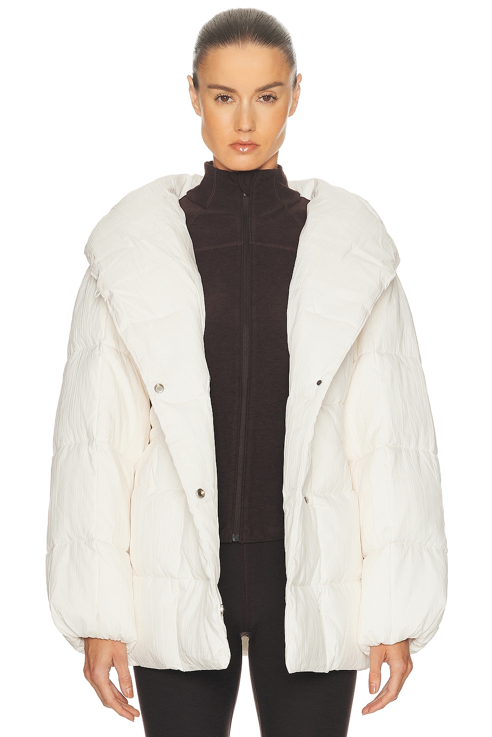 Varley Kaia Quilted Coat In White
