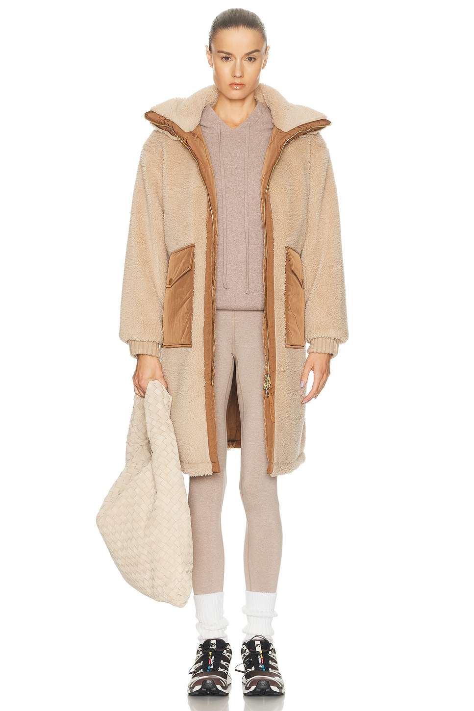 Image 1 of Varley Theia Reversible Coat in Light Taupe & Cocoa Dust