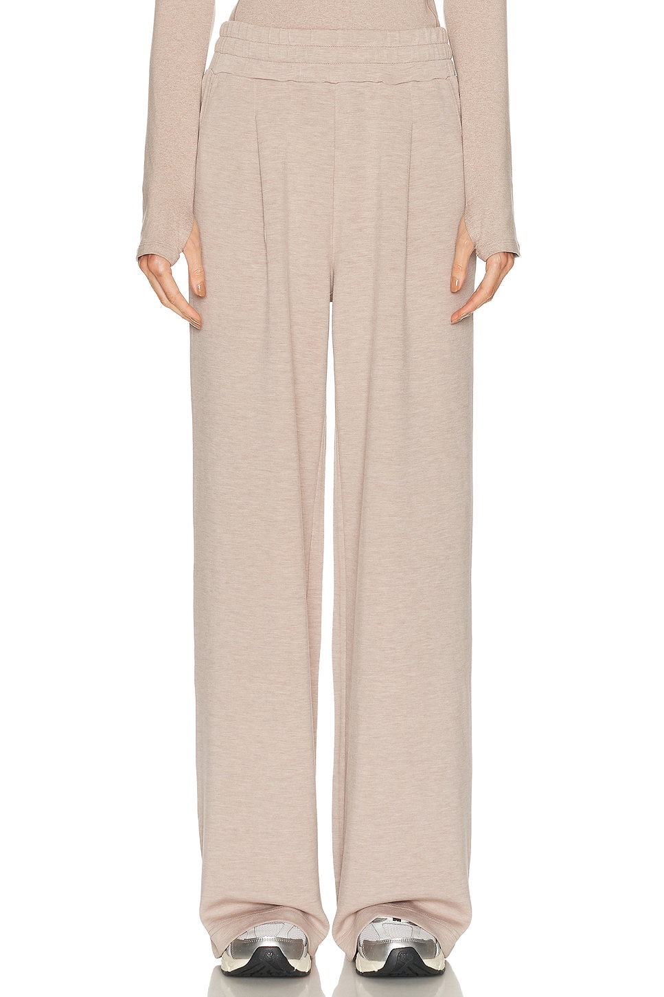 Image 1 of Varley The Extra Wide Leg 32" Pant in Taupe Marl
