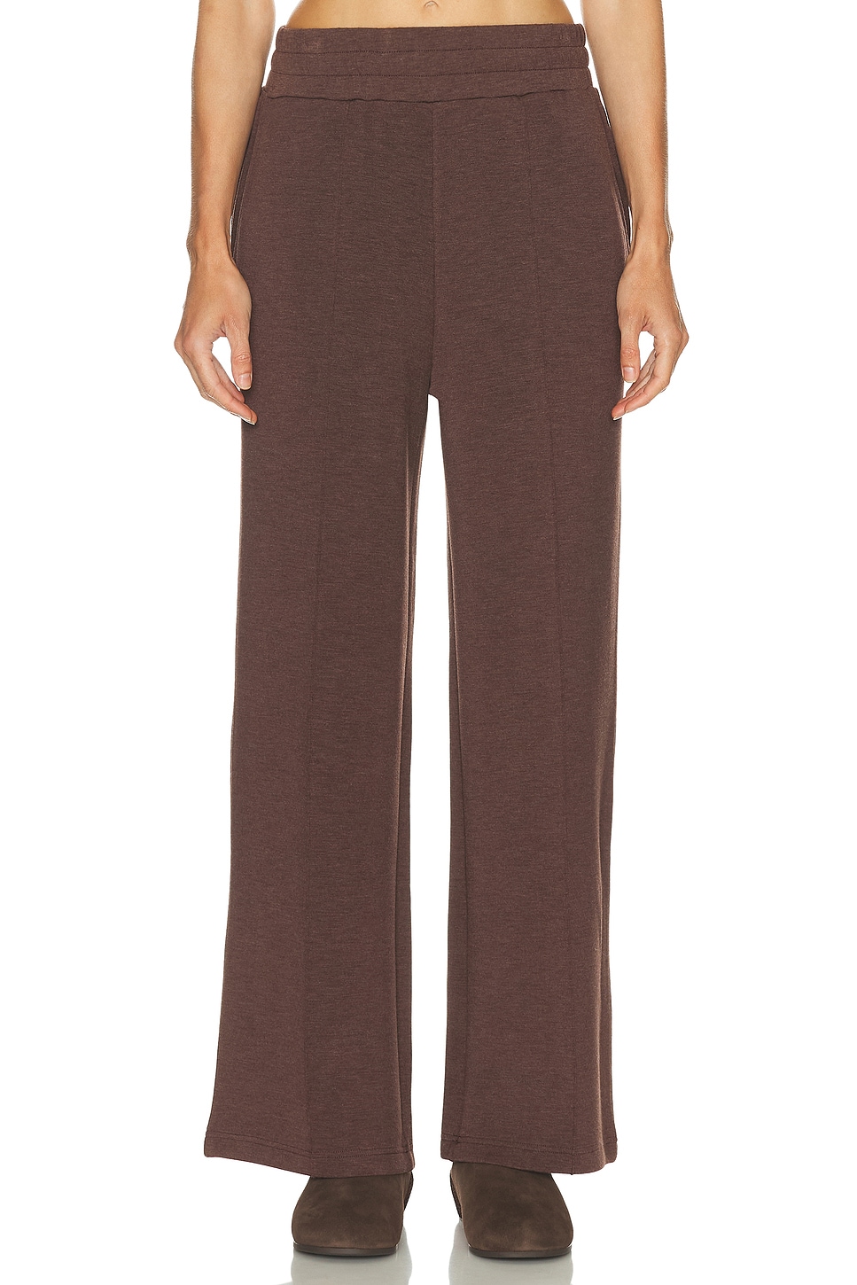 Image 1 of Varley The Wide Leg 30" Pant in Coffee Bean Marl