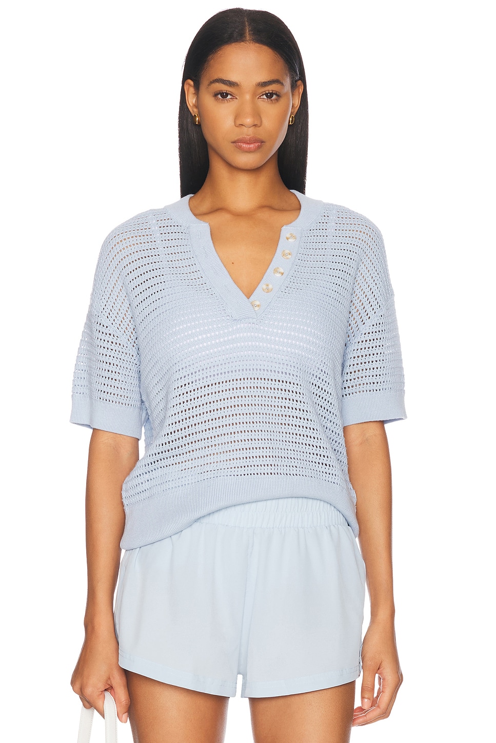 Image 1 of Varley Callie Knit Top in Cashmere Blue