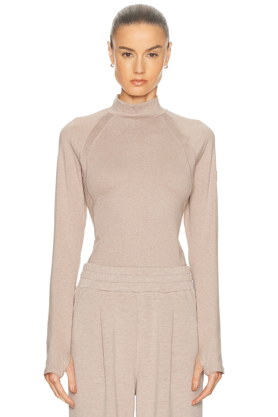Image 1 of Varley Always Warm Base Layer Top in Taupe Marl