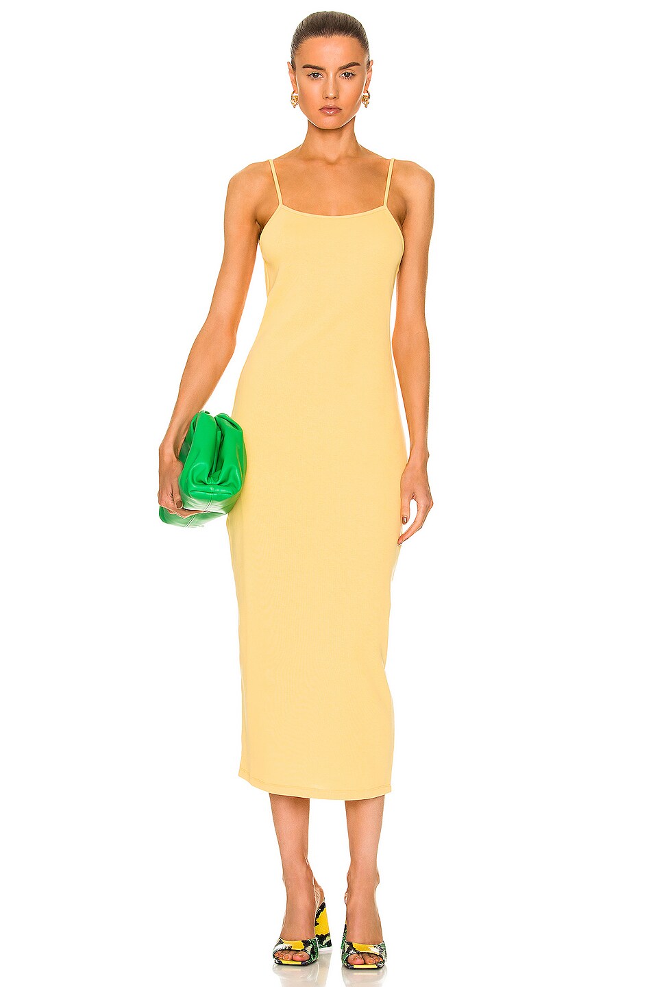 Image 1 of Victor Glemaud Strappy Midi Dress in Yellow