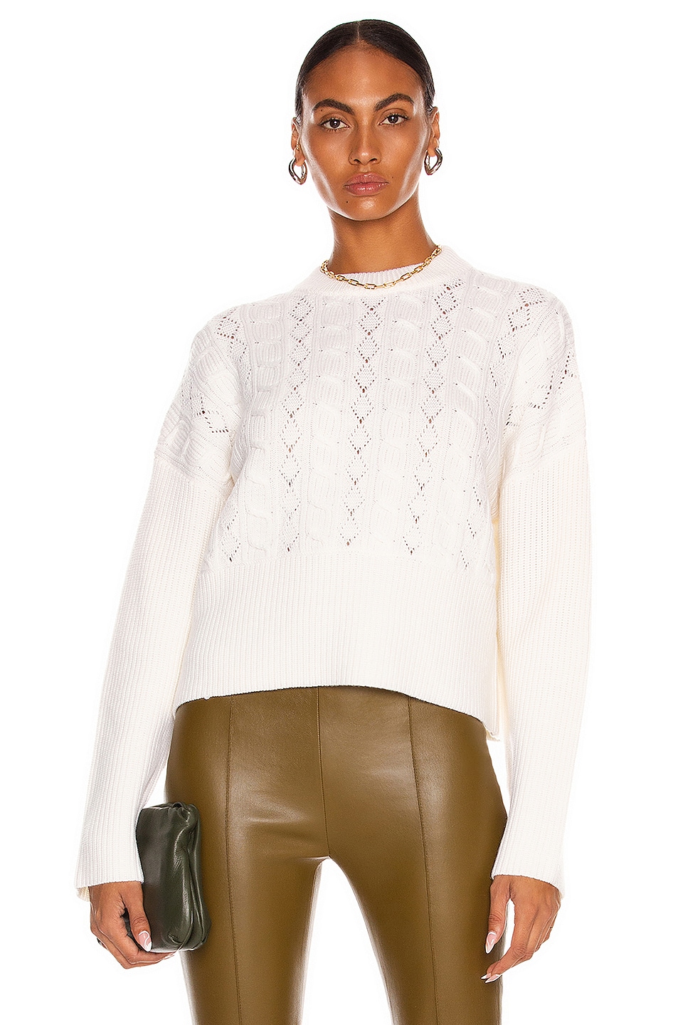 Image 1 of Victor Glemaud Crew Neck Sweater in White