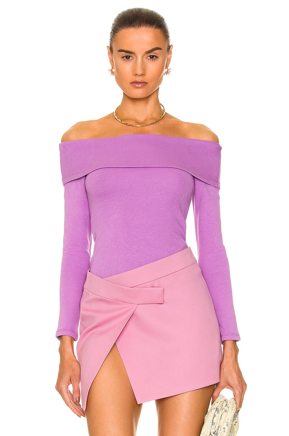 Image 1 of Victor Glemaud Off Shoulder Top in Lilac