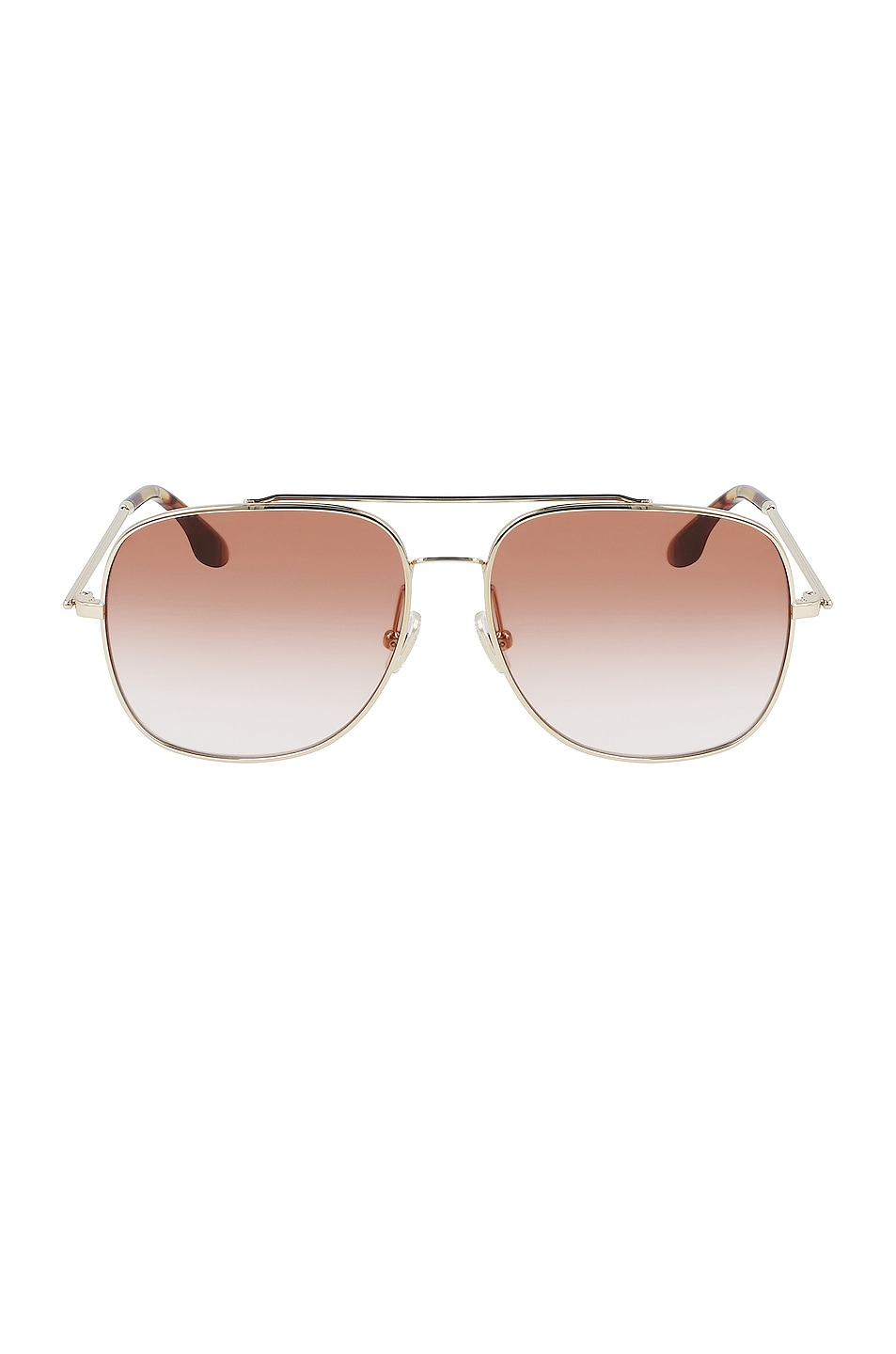 Image 1 of Victoria Beckham Revised Navigator Sunglasses in Gold & Wine