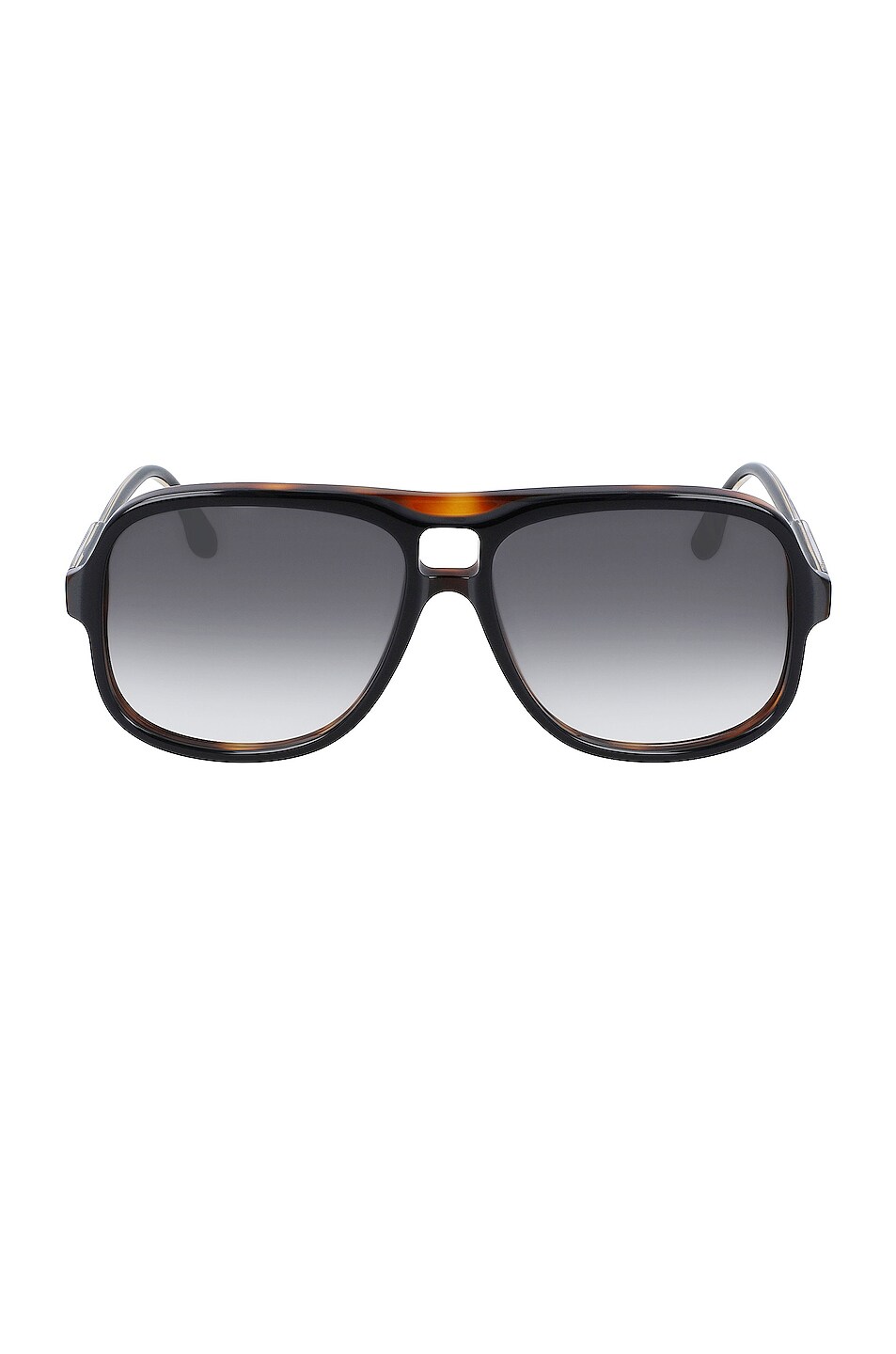 Image 1 of Victoria Beckham Flat Navigator Sunglasses in Black & Tortoise