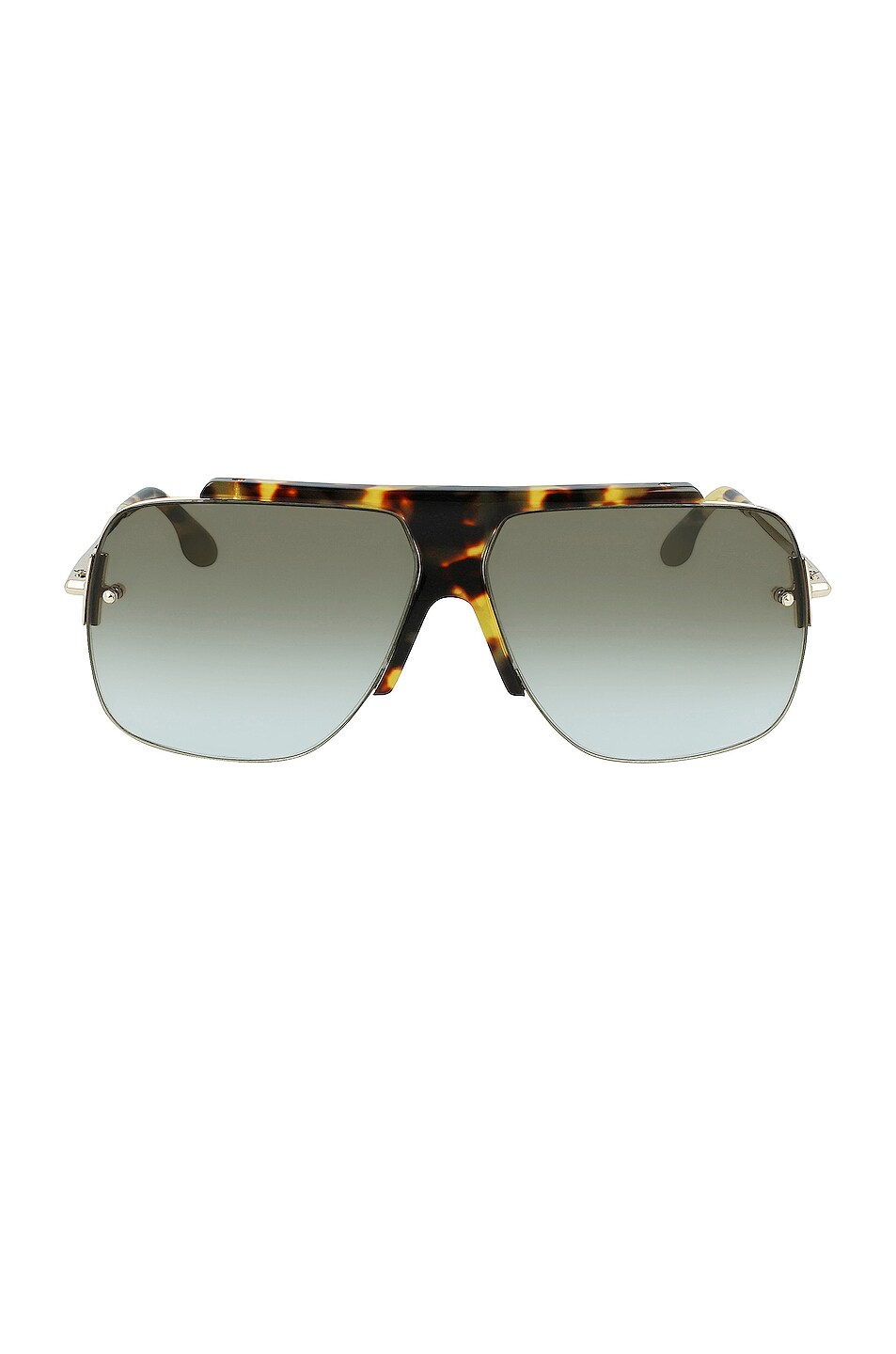 Image 1 of Victoria Beckham Combination Rimless Square Sunglasses in Havana