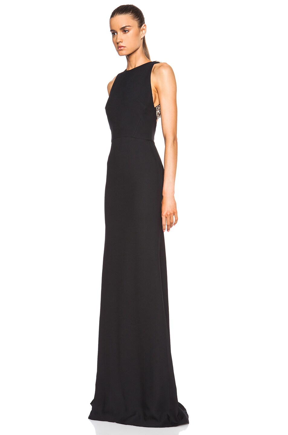 Victoria Beckham Open Back Gown in Black | FWRD