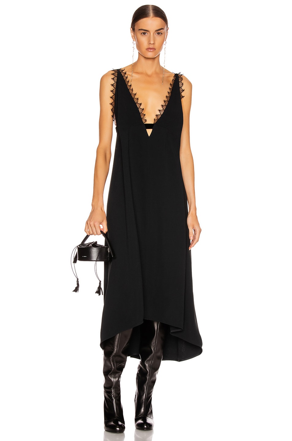 Image 1 of Victoria Beckham Lingerie Midi Dress in Black