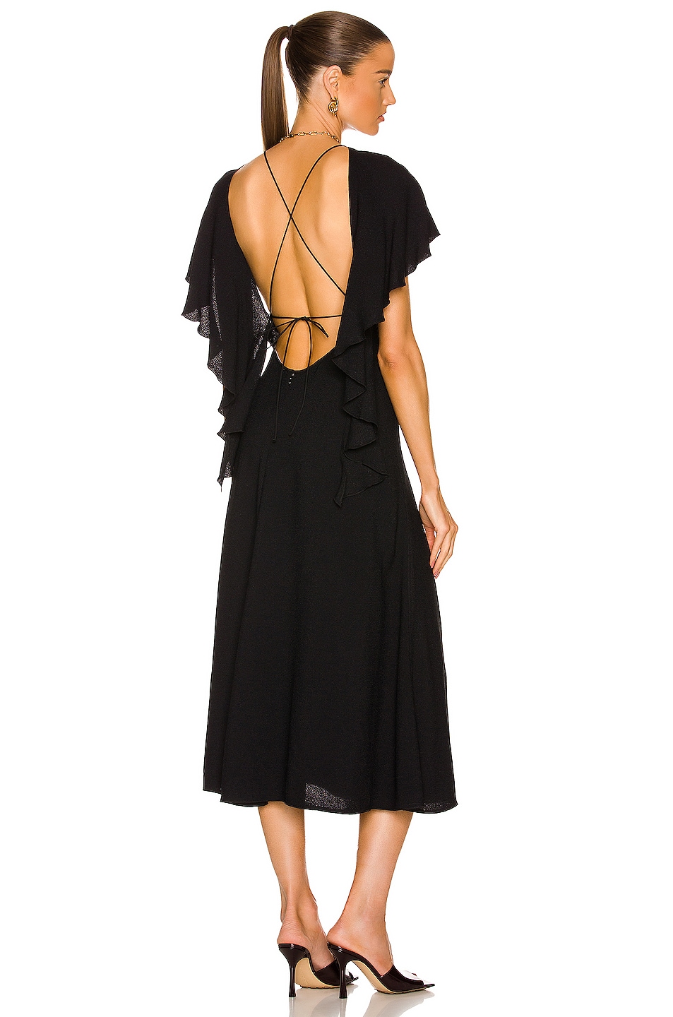 Image 1 of Victoria Beckham Drape Detail Cocktail Dress in Black