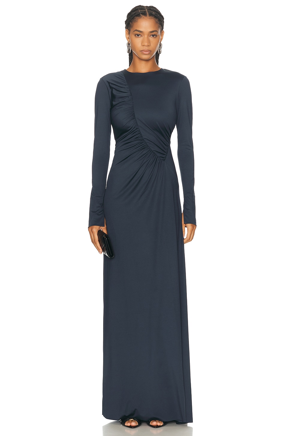 Image 1 of Victoria Beckham Ruched Gown in Midnight