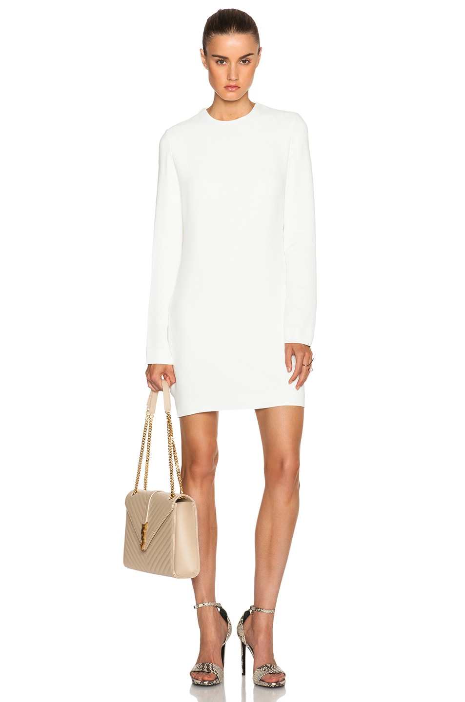 Image 1 of Victoria Beckham Cut Out Back Shift Dress in White