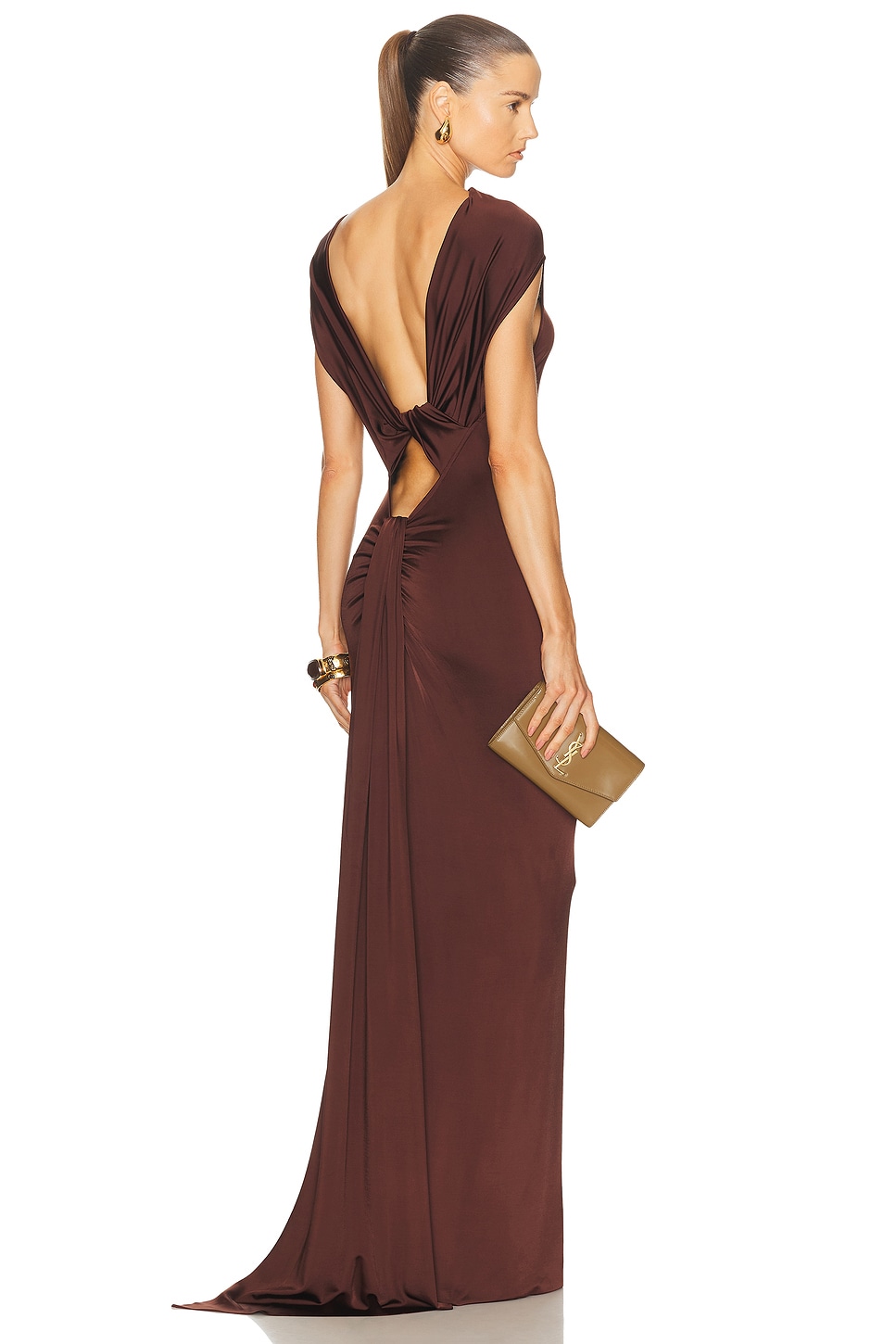 Image 1 of Victoria Beckham Twist Back Gown in Coco
