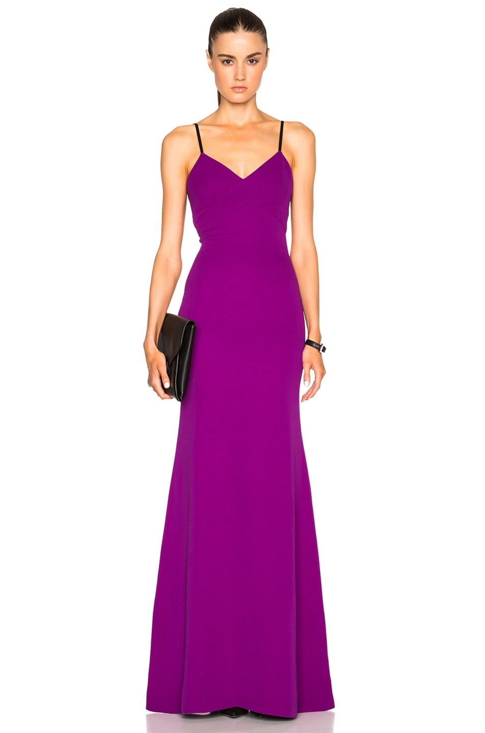 Image 1 of Victoria Beckham Double Crepe Camisole Gown in Plum