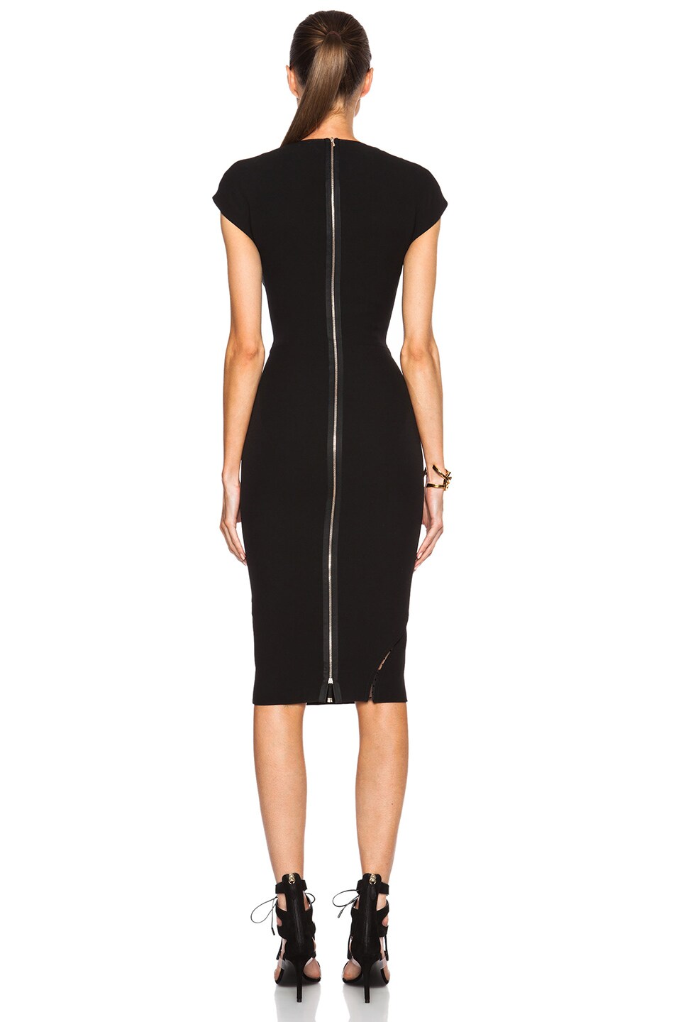 Victoria Beckham Cap Sleeve Insert Dress in Black | FWRD