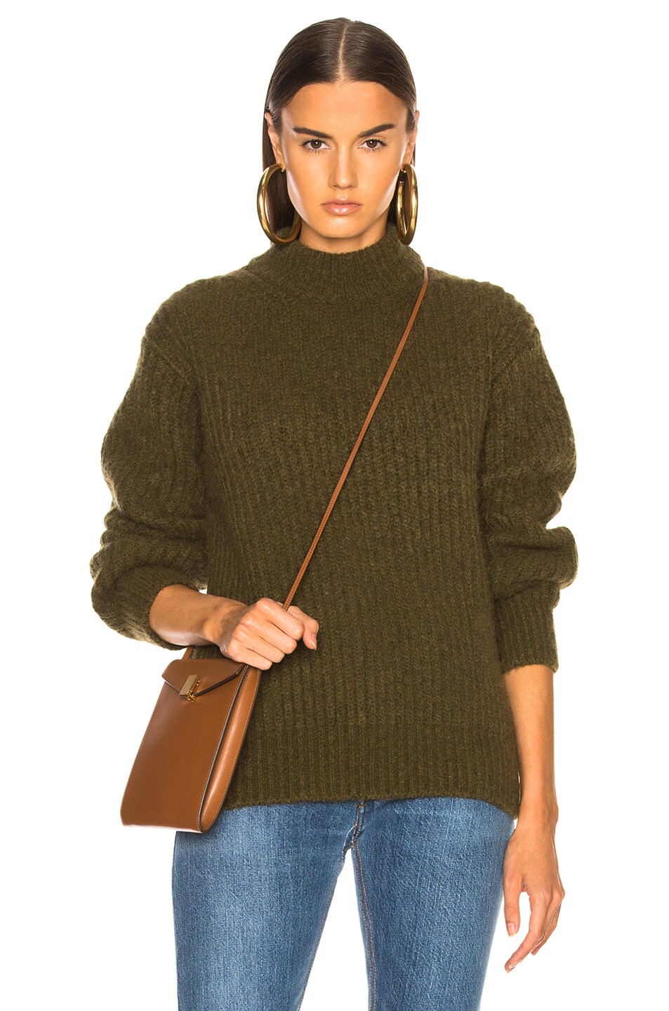 Image 1 of Victoria Beckham Alpaca Sweater in Khaki