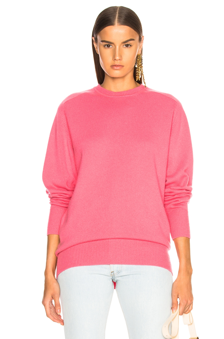 Image 1 of Victoria Beckham Oversized Cashmere Sweater in Bubblegum