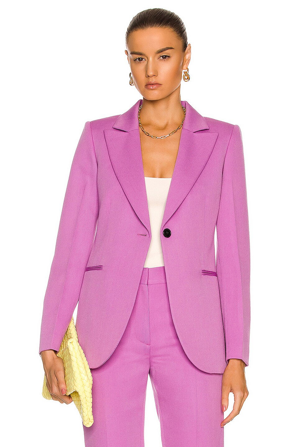 Image 1 of Victoria Beckham Tailored Single Breasted Jacket in Lilac