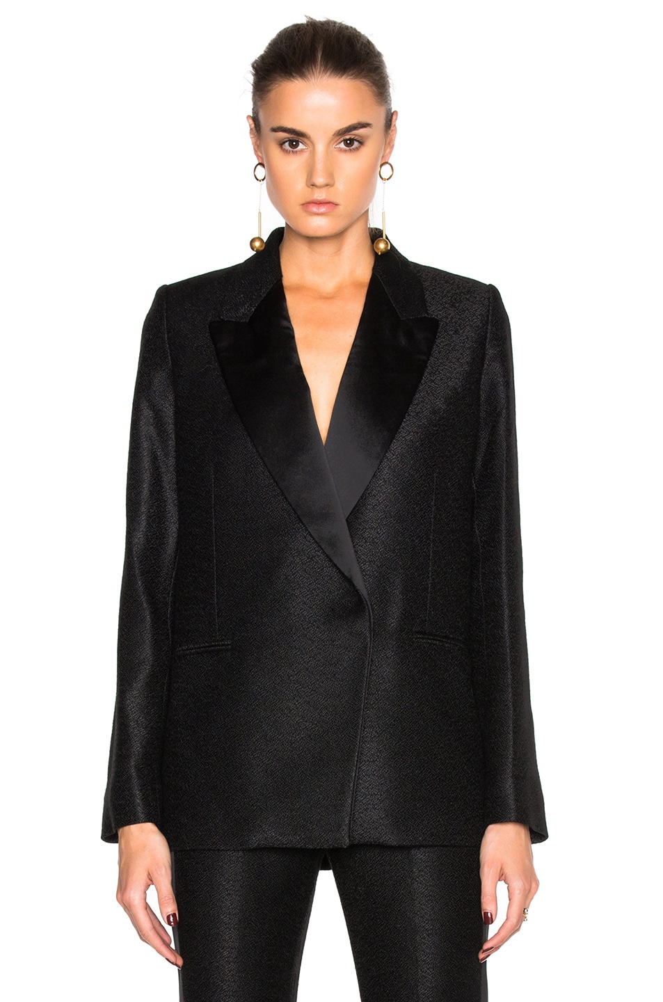 Image 1 of Victoria Beckham Tailored Tux Jacket in Black