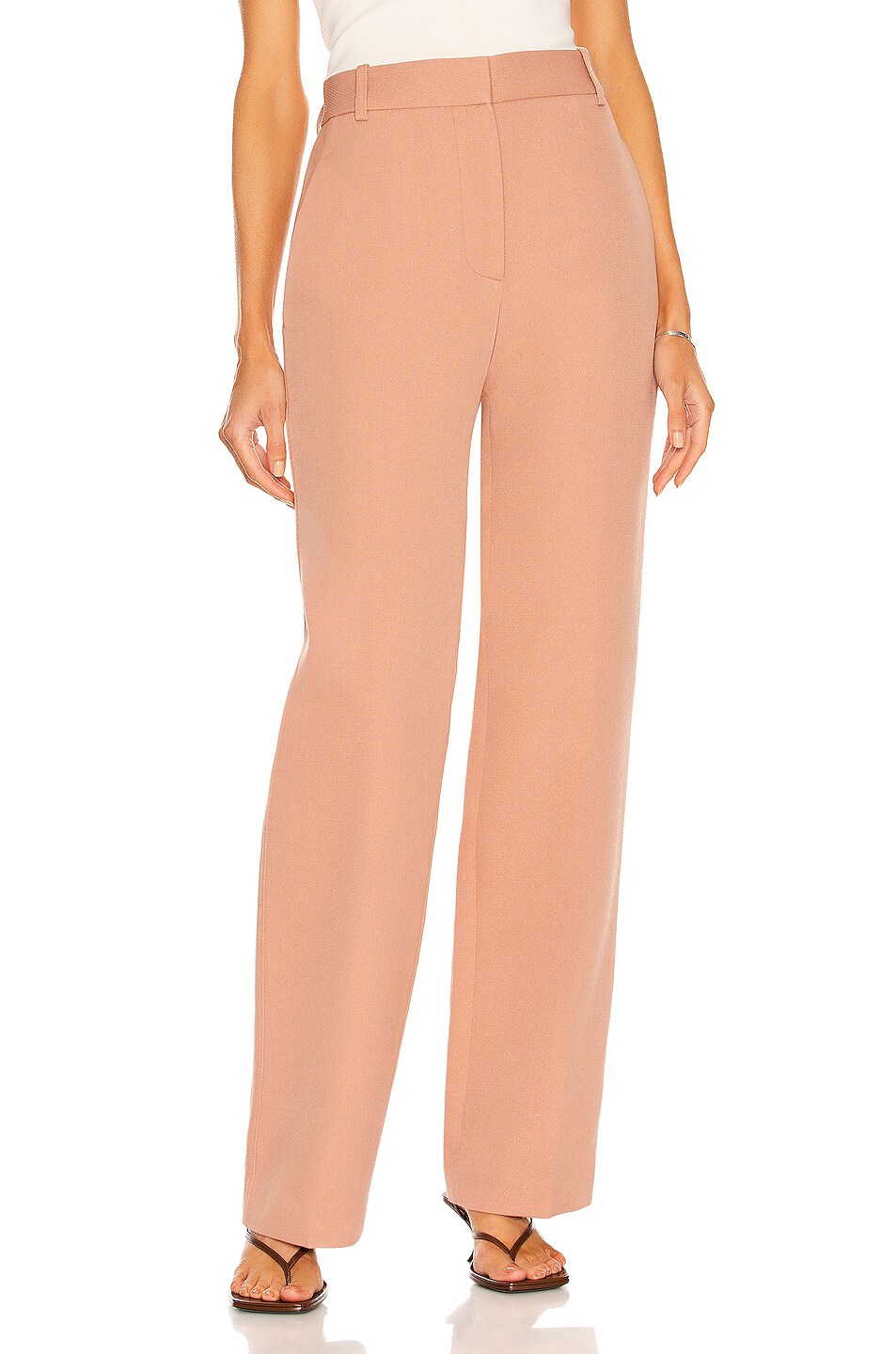 Image 1 of Victoria Beckham Straight Leg Trouser in Nude