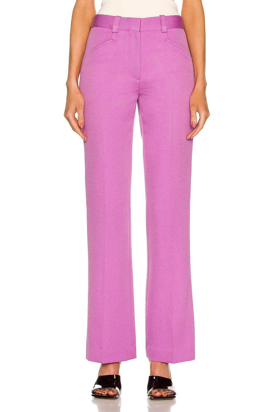 Image 1 of Victoria Beckham Slim Straight Leg Trouser in Lilac