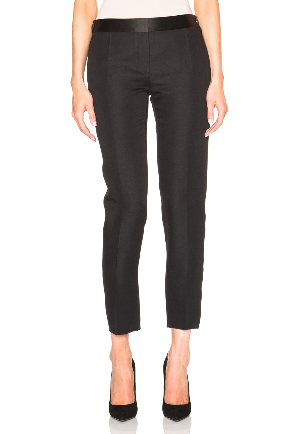 Image 1 of Victoria Beckham Sateen Tailoring Tux Trousers in Black