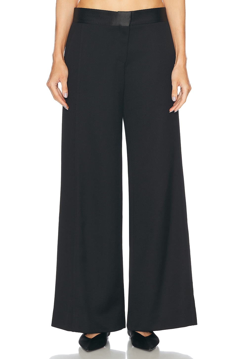 Image 1 of Victoria Beckham Side Panel Trouser in Black