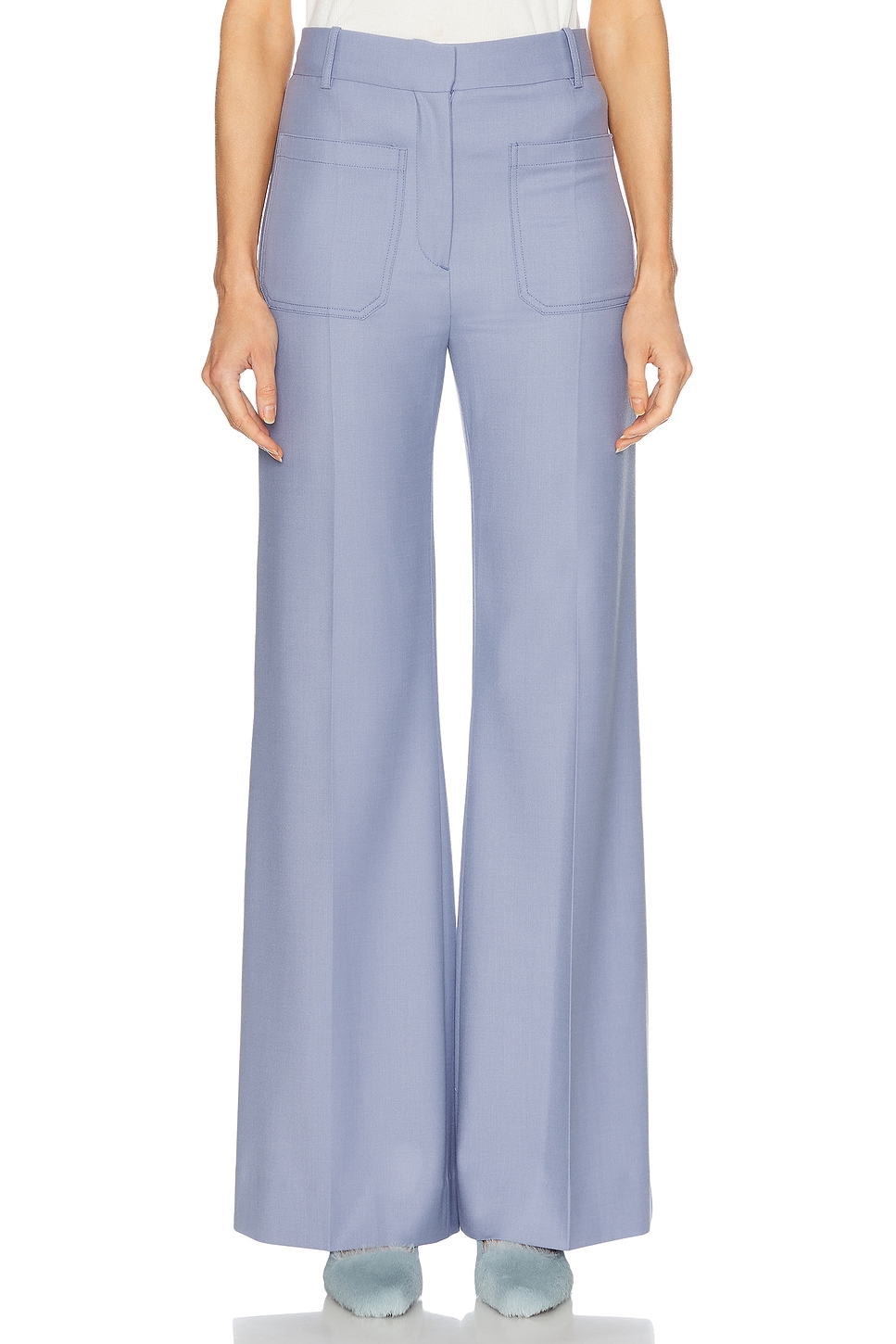Image 1 of Victoria Beckham Alina Trouser in Bluebell
