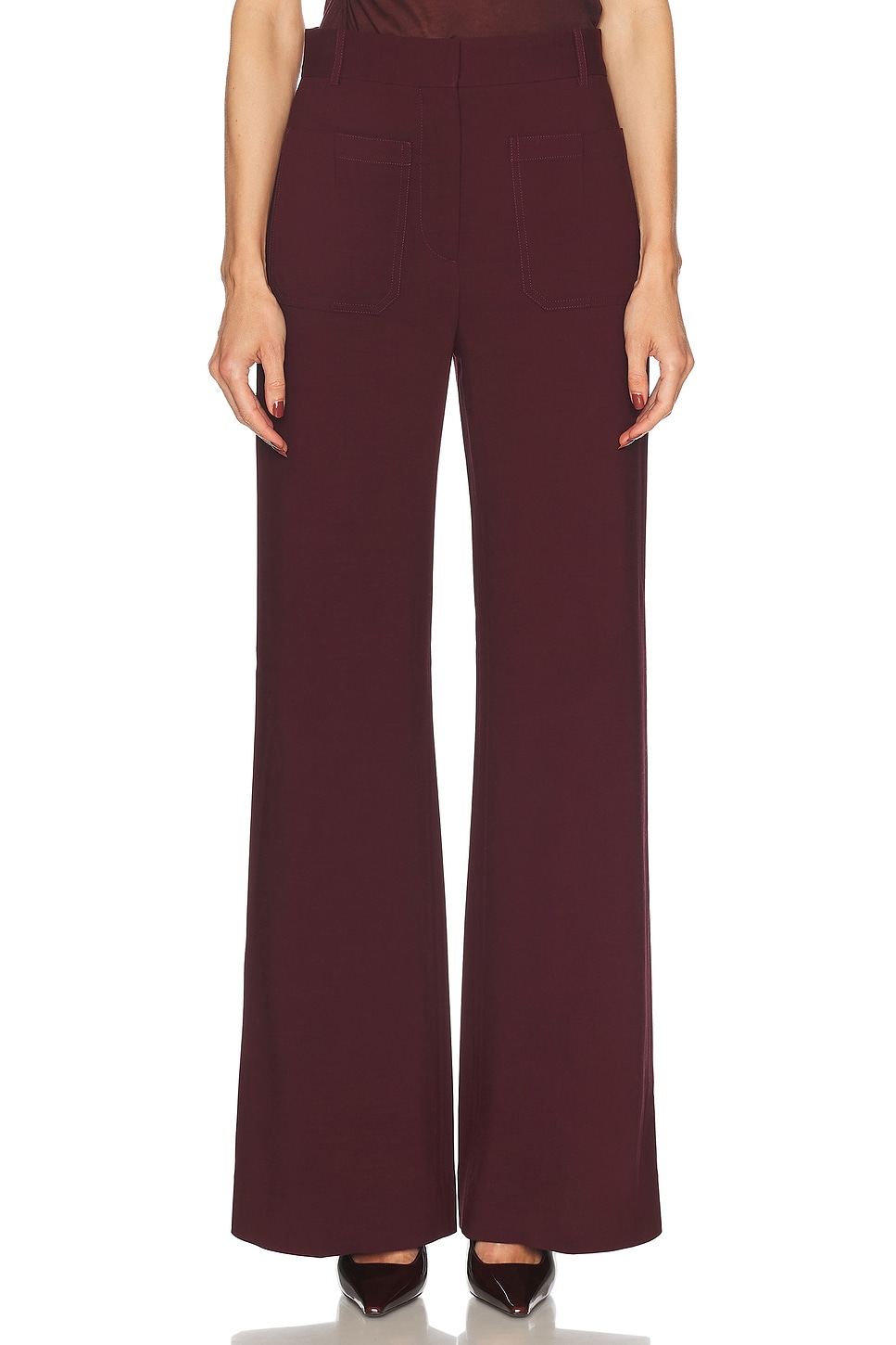 Image 1 of Victoria Beckham Alina Trouser in Port