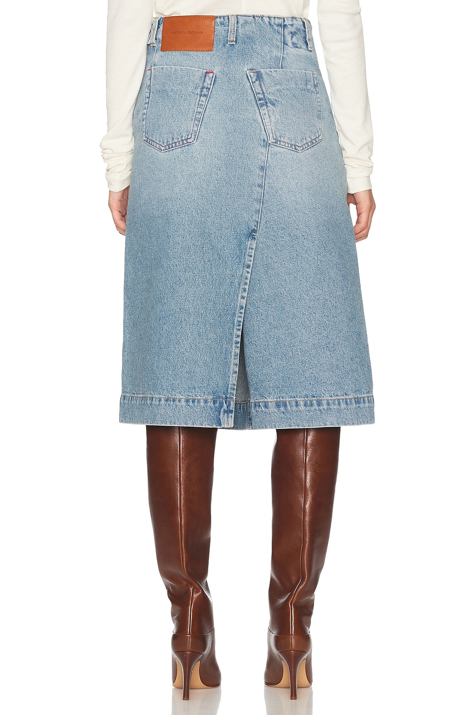 Denim Wrap Detail Skirt - Thumbnail 4