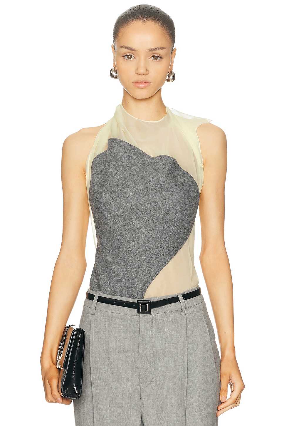 Image 1 of Victoria Beckham Sleeveless Top in Frosted Yellow