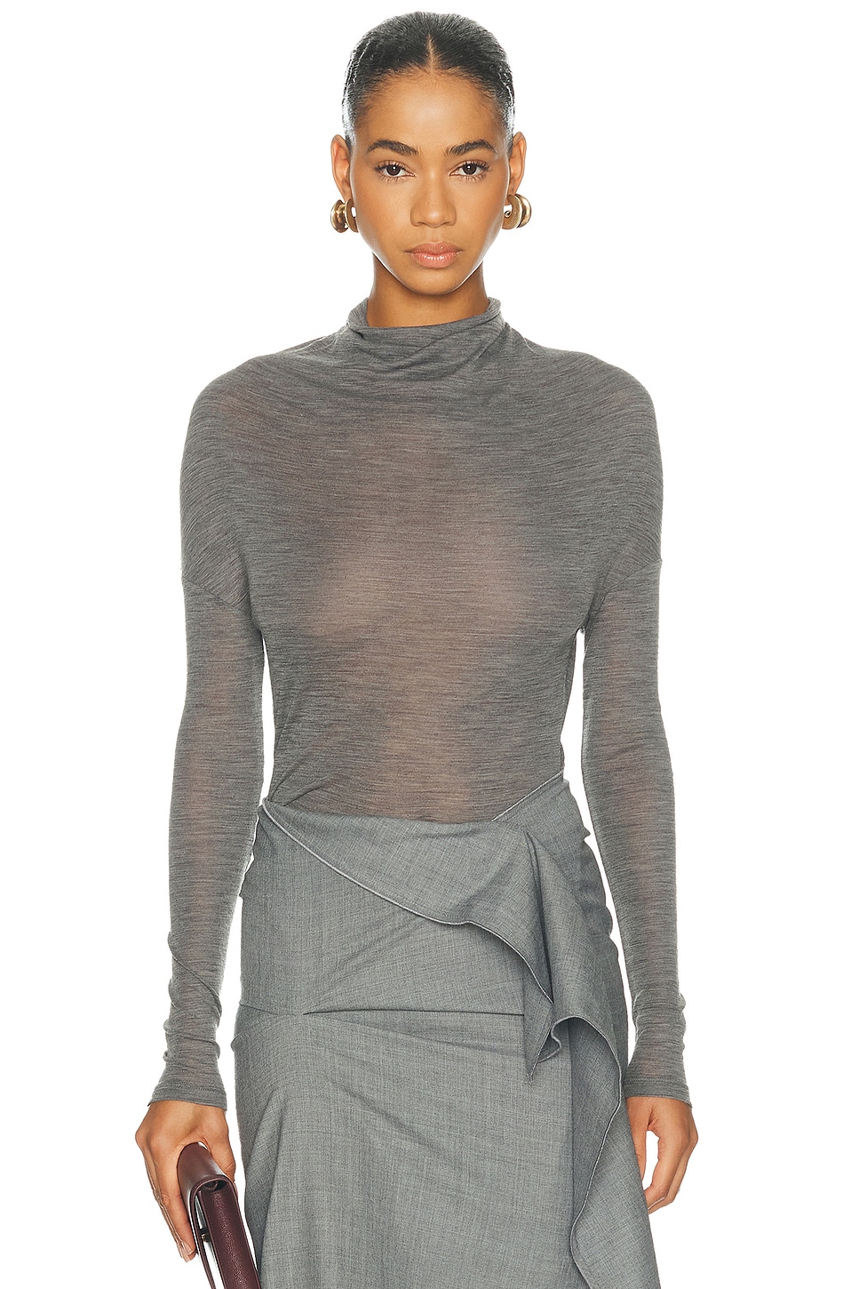 Victoria Beckham Draped Long Sleeve Top