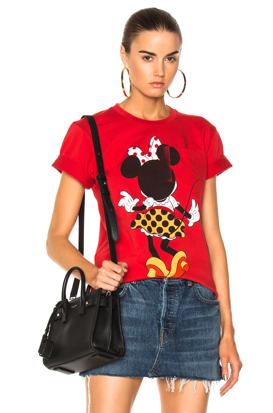 Image 1 of Victoria Beckham Cotton Jersey Minnie Mouse Tee in Red