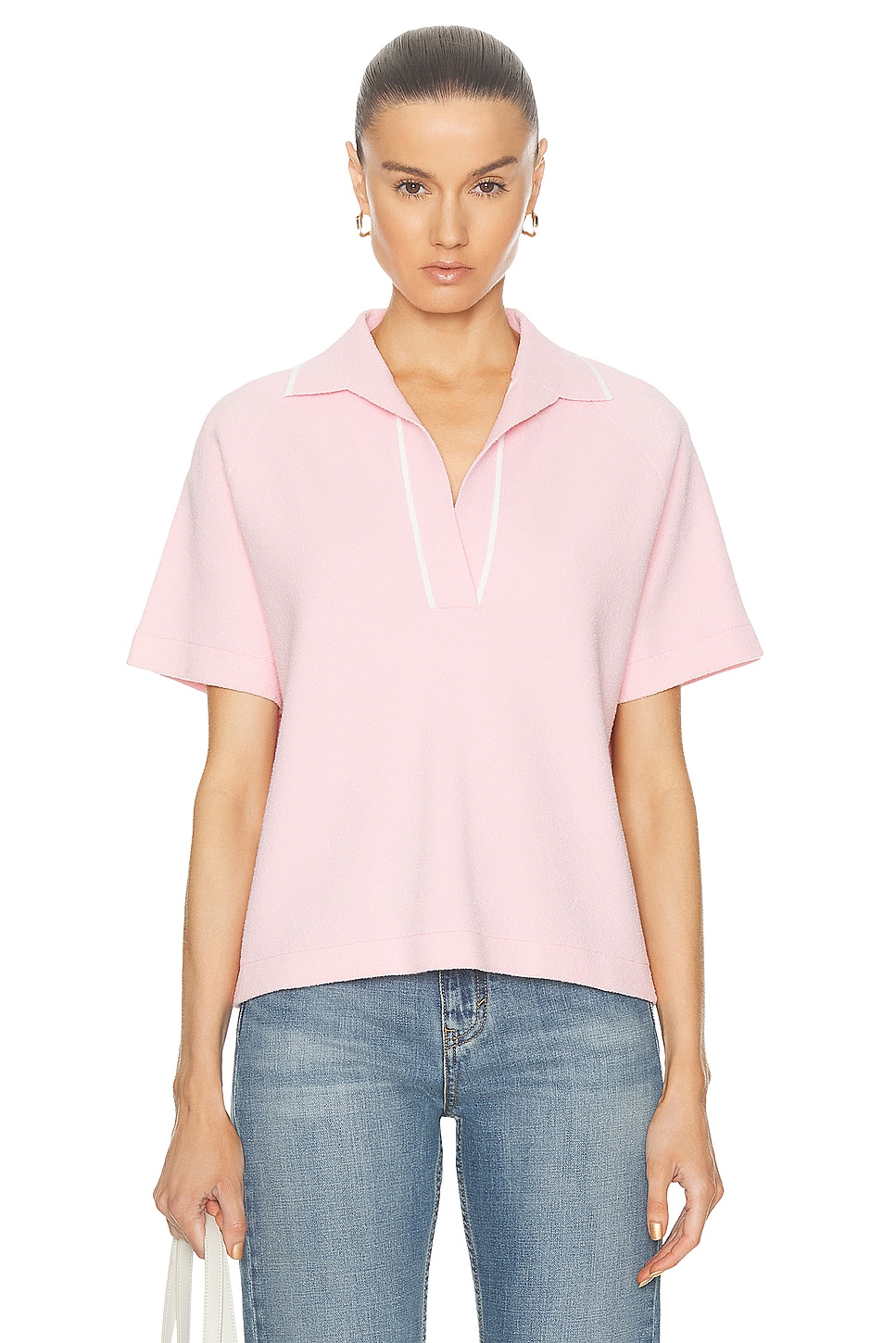 Image 1 of Victoria Beckham Polo Tee in Orchid