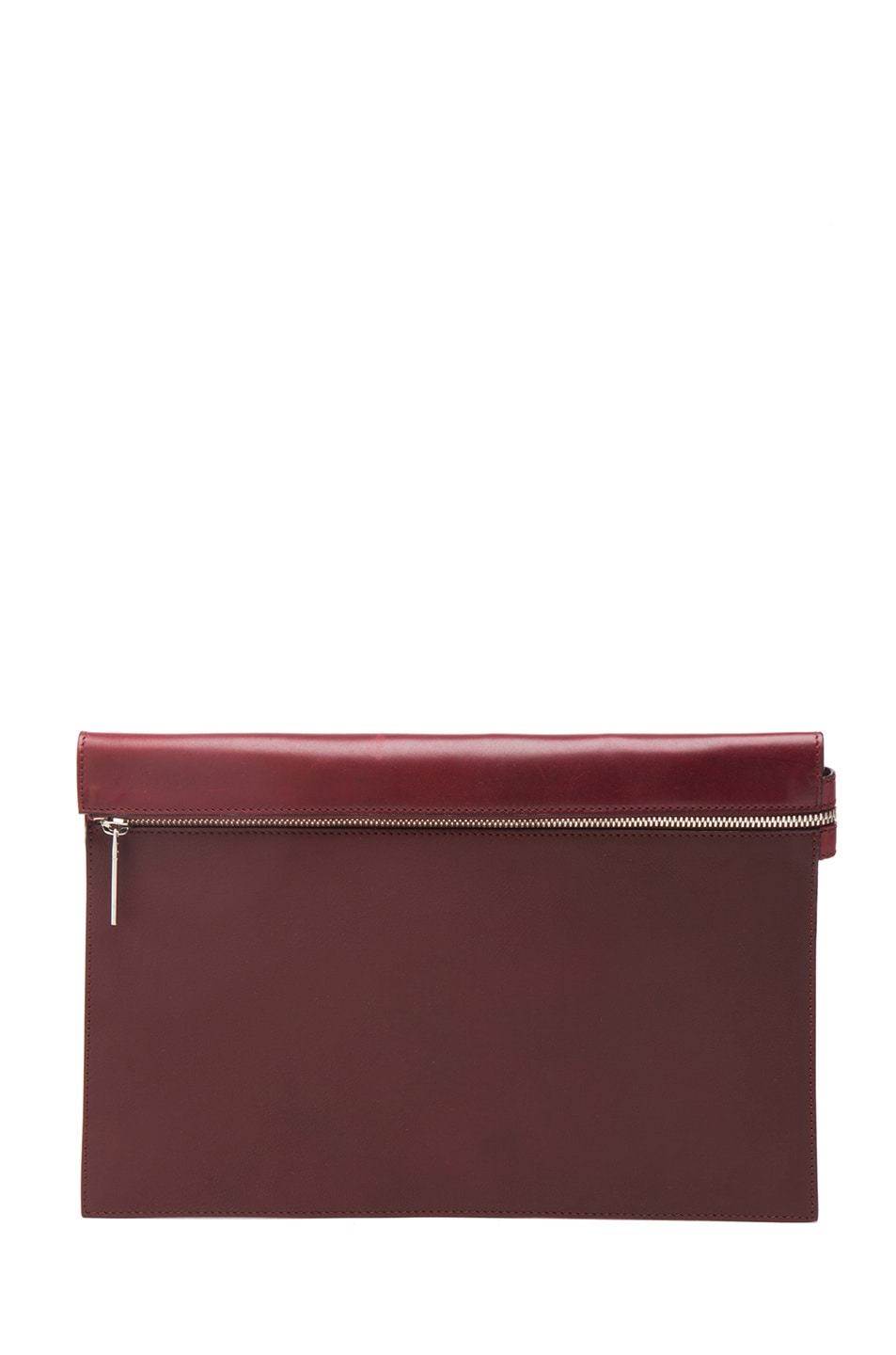 Image 1 of Victoria Beckham Large Zip Pouch in Oxblood