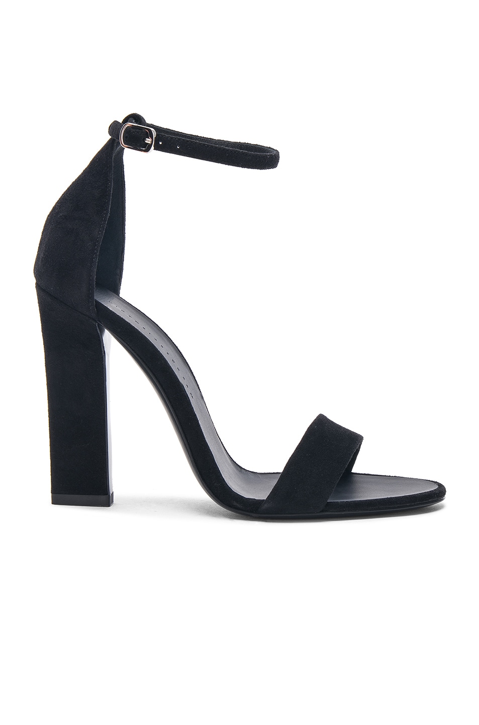Image 1 of Victoria Beckham Suede Anna Ankle Strap Sandals in Black