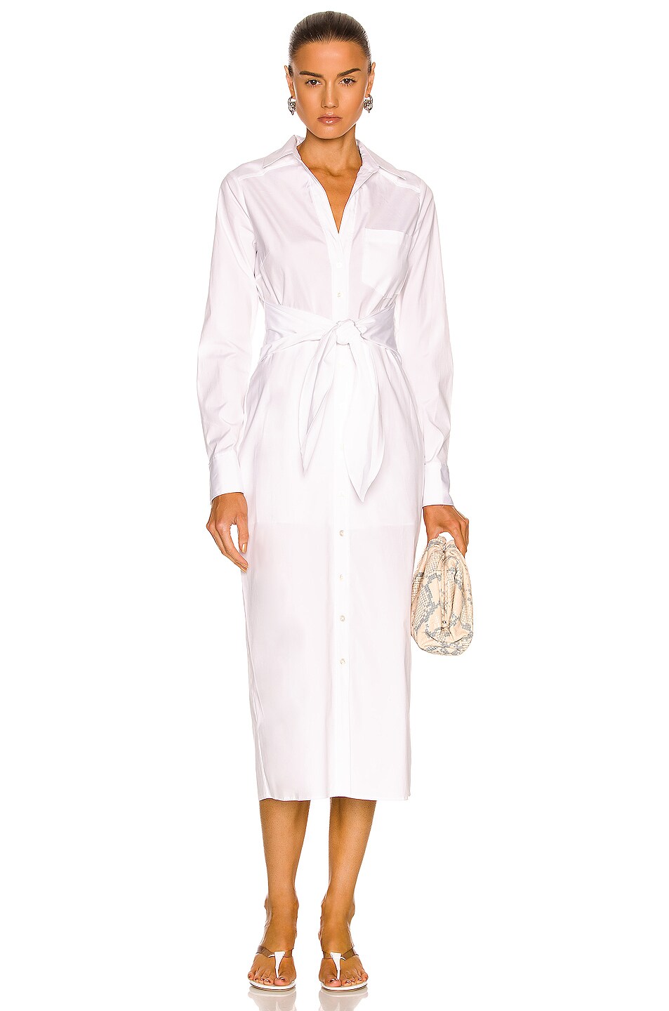 Image 1 of Veronica Beard Janelle Shirt Dress in White