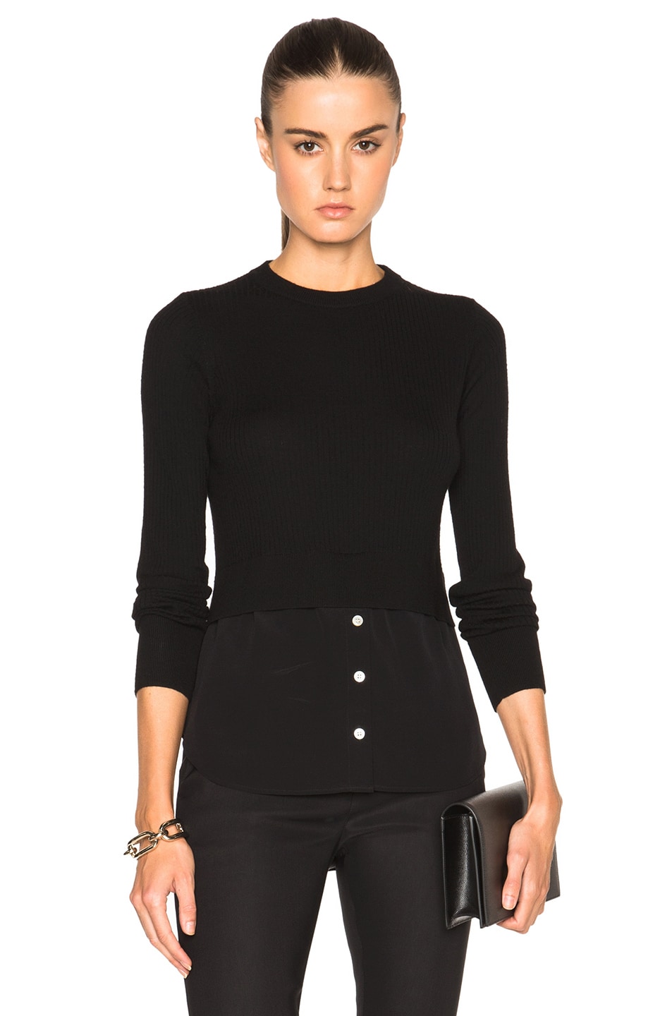Image 1 of Veronica Beard Cati Combo Sweater in Black