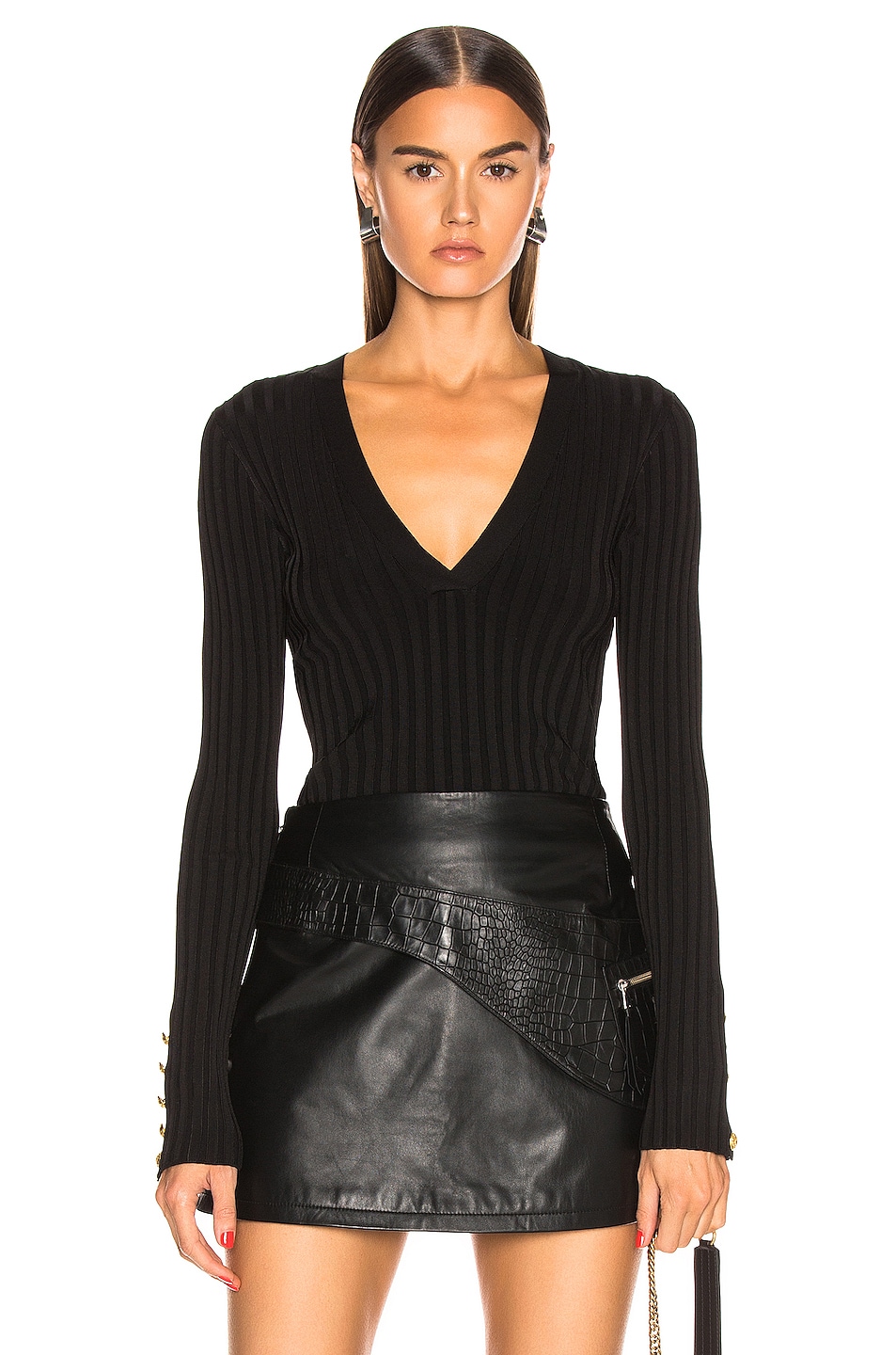 Image 1 of Veronica Beard West V Neck Sweater in Black