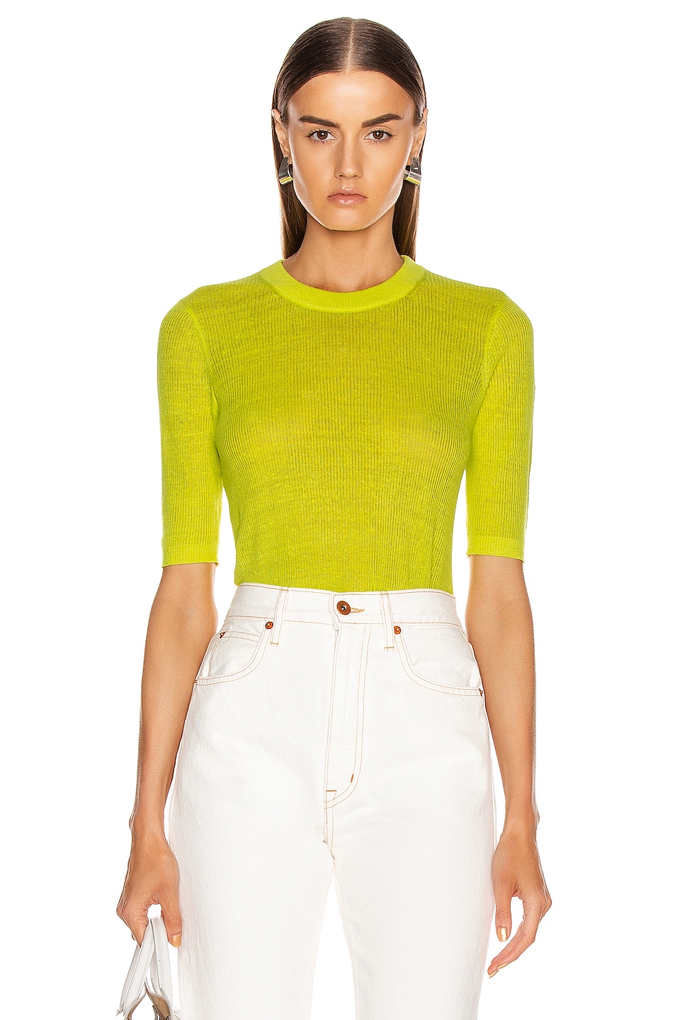 Image 1 of Veronica Beard Dean Sweater in Chartreuse