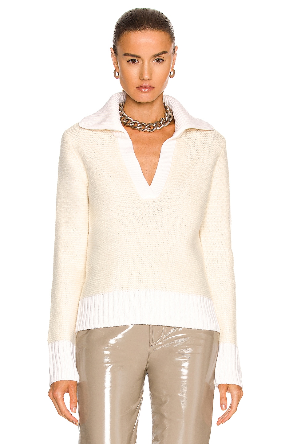 Image 1 of Veronica Beard Brogan Sweater in Ivory