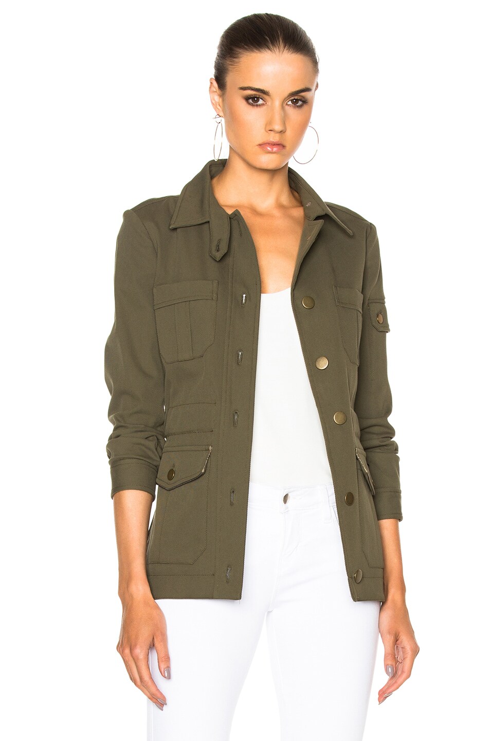 Image 1 of Veronica Beard Camp Jacket in Army Green