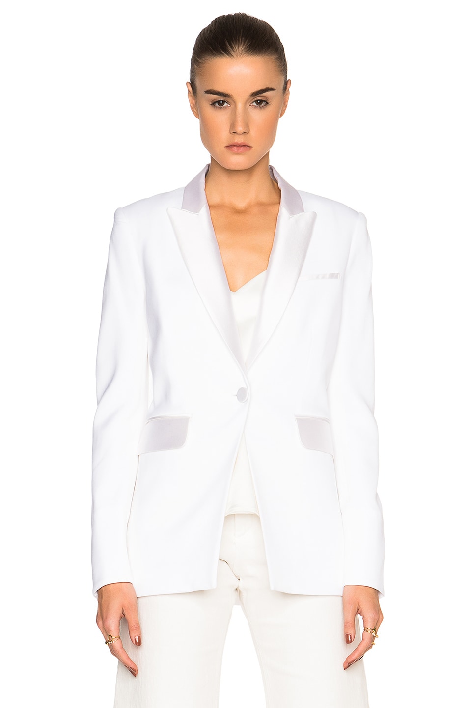 Image 1 of Veronica Beard FWRD Exclusive Turks Tuxedo Blazer in White